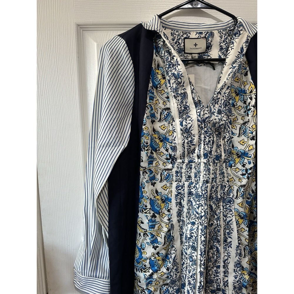 Tuckernuck Goldenrod Chintz Stripe Benji Dress xs - Picture 3 of 12